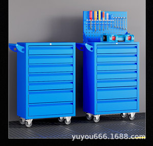 Chariot à outils multifonctionnel pour réparation automobile, métal, capacité de charge 600 kg, atelier mobile de qualité industrielle, 5 tiroirs avec serrure à clé - Product Image 3