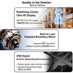 Ventilador Holográfico 3D para Exteriores de 280 cm, Resistente al Agua, con 5000 Nits y Resolución 4K para Publicidad - Product Image 2