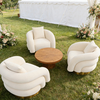 Canapé d'appoint individuel en velours, style moderne et luxueux, idéal pour événements et mariages - Vente Flash
