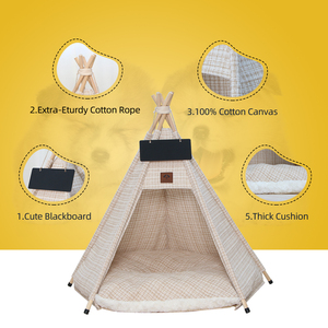 PiCi Paw Cat <strong>Teepee</strong> and <strong>Dog</strong> Tent Bed Small to Medium Pet <strong>Teepee</strong> Bed with Thick Plush Pad - Product Image 6
