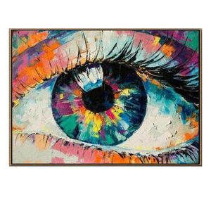 THE SEEING EYE Marco de gran tamaño Arte de la pared Pintura de ojos Pintura colorida Vidrio acrílico abstracto Pintura moderna sobre lienzo - Product Image 1