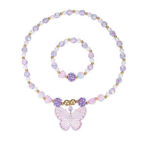 Conjunto de Joyería de 2 Piezas para Niña, Collar de Perlas con Mariposa y Pulsera de Perlas, Estilo Dulce y Moderno - Product Image 5