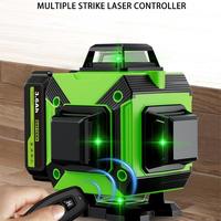 Niveau laser vert 4D à auto-nivellement 16 lignes 520nm 2mm, 360° intérieur/extérieur, batterie Li-Ion 18V DC, qualité industrielle, modèle G16