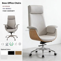 Chaise de travail ergonomique en cuir à dossier haut avec profondeur de siège réglable pour table de dessin