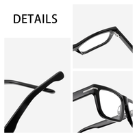 Lunettes de Vue Optiques Rectangulaires Classiques en Gros, Monture Vintage en Acétate Épaisse avec Filtre Anti-Lumière Bleue pour Hommes, Femmes et Unisexe
