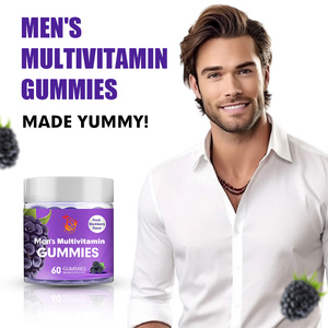 Gommes multivitaminées pour hommes avec vitamines B12, D et zinc, favorisant le métabolisme énergétique et l'immunité, saveur mûre - Product Image 2