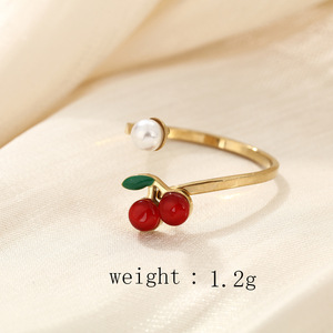 خاتم نسائي رائج من الفولاذ المقاوم للصدأ المطلي بالذهب بتصميم عتيق مع حجر طبيعي، مجوهرات بسيطة للبيع بالجملة - Product Image 4