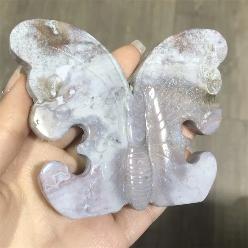 Natural Ocean Jasper Crystal Carved Butterfly Polished Crafts