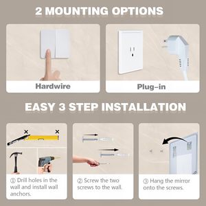 现代矩形发光二极管智能浴室镜照明化妆镜IP44等级家庭酒店公寓平面设计 - Product Image 6