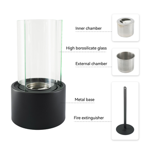 Moderna Mesa de Exterior con Chimenea de Bioetanol, Pequeña, Independiente, Portátil, para Fiestas - Product Image 3