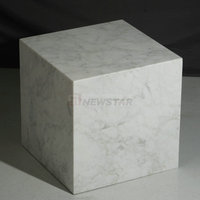 Meuble moderne en marbre blanc, cube carré en pierre italienne, carsara, livraison gratuite
