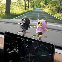 Ornement de tableau de bord de voiture en résine personnalisé, figurine de panda surfeur en dessin animé faite à la main, 10 cm, décoration intérieure de véhicule mignonne, cadeau