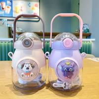 Botol Minum Anak Kecolove 1000ml, Lucu, Kapasitas Besar, Portabel, Motif Hewan Boneka, Dilengkapi Tali, Cocok untuk Sekolah dan Olahraga