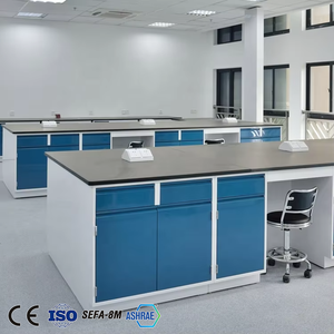 โต๊ะปฏิบัติการในห้องปฏิบัติการโครงสร้างเหล็กเต็มรูปแบบพร้อมท็อปเรซินฟีนอลิก เฟอร์นิเจอร์ห้องปฏิบัติการ - Product Image 6