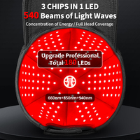 Gorra de Béisbol con Terapia de Luz Roja de 180 LED, 660nm, 850nm, 940nm, 3 Chips, para Hombres y Mujeres, para el Crecimiento del Cabello, Cuidado Infrarrojo, OEM/ODM