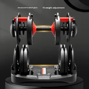 Équipement de fitness à domicile Poignée à réglage rapide Ensemble de poids de 52,5 lb Multi 24 kg Haltère réglable en acier et plastique Anti-dérapant Bras Corps - Product Image 2