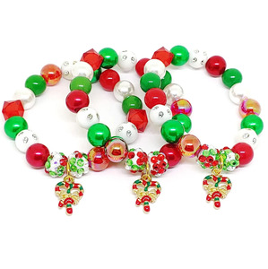 Pulseras de Aleación con Dibujos Animados de Santa Claus, Lindas y Coloridas, Hechas a Mano, Regalos Navideños para Niños - Product Image 2