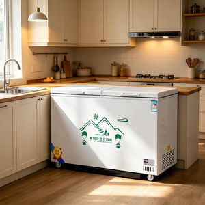 Congélateur horizontal commercial à porte simple pour supermarché, réfrigérateur <span class=keywords><strong>grande</strong></span> capacité avec portes solides verrouillables - Product Image 2