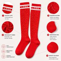 Chaussettes hautes personnalisées de haute qualité pour femmes, avec logo intégré, élégantes et tendance, fourniture OEM