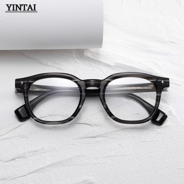 Men's Fashionable Business Acetate Eyeglass Frames Multi-Style Marble Textured Men's Eyeglass Frames