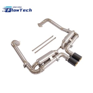 Système d'échappement Catback à soupapes FlowTech T304 en acier inoxydable avec télécommande pour Porsche 718 Boxster Cayman 2.0T - Product Image 2