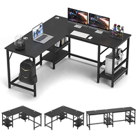 Bureau d'angle multifonctionnel en forme de L pour le télétravail, grand bureau d'ordinateur en bois flexible