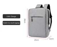 Mochila Inteligente Antirrobo para Portátil, Gran Capacidad, Resistente al Agua, Poliéster, 20-39L, Multifuncional, con Cargador USB, Candado TSA, Gris