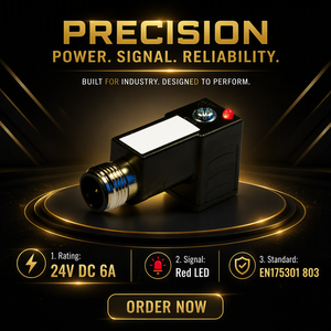 ขั้วต่อโซลินอยด์แบบ C มาตรฐาน EN175301-803 รุ่น M12 ตัวผู้ 3 ขา 24V 6A สีดำ สำหรับงานอุตสาหกรรมพลังงานของเหลว - Product Image 3
