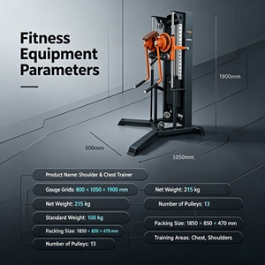 Máquina de Gimnasio para Elevación Lateral de Hombros, Press de Hombros, Press de Pecho con Doble Brazo, de Acero de Grado Comercial, para Entrenamiento de Fuerza S-HM87-1 C - Product Image 2