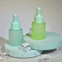 Flacons compte-gouttes colorés pour huiles essentielles, en verre dépoli mat 20 ml, emballage cosmétique de luxe à paroi épaisse