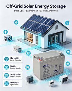 <span class=keywords><strong>Batterie</strong></span> au plomb scellée VELA <span class=keywords><strong>12V</strong></span> <span class=keywords><strong>100AH</strong></span> LFP12100, technologie <span class=keywords><strong>GEL</strong></span>, cycle profond, pour stockage solaire et station de télécommunications - Product Image 2