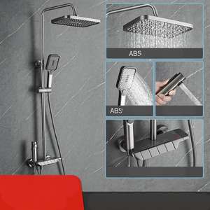 Ensemble de mélangeur de douche de piano de robinet de douche numérique bon marché en laiton de luxe gris pistolet noir - Product Image 2