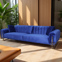 Canapé en velours italien de luxe, mobilier moderne pour salon de villa, ensemble de canapés haut de gamme avec rembourrage en éponge, design confortable
