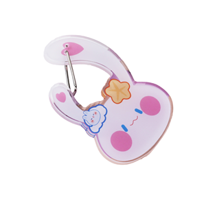 Custom Designed Durable Transparent Plastic Key Chains Unique Acrylic Carabiner Vibrant Digital Printing Anime Merchandise for