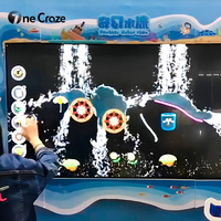 Parque Infantil Interior con Pared de Agua Virtual 3D, Juegos Interactivos Somatosensoriales con Pantalla Táctil Fluida, Estructura Metálica y Pantalla Grande