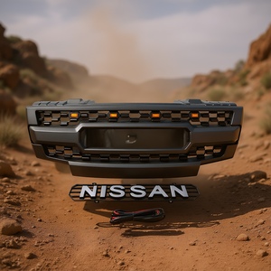 Calandre avant Nissan avec feux ambre, plastique noir, compatible avec Frontier 2009-2016 - Product Image 2