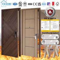 Foshan Yohome Custom UKCA Certified Fire Rated Door for Commercial Hotel Project Fireproof Timber Door