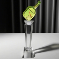 Trophée de pickleball en cristal, collection Yiwu Professional, petites quantités disponibles.