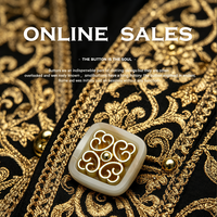 Boutons de vêtements de luxe de style chinois en alliage de zinc écologique plaqué bicolore pour vestes et manteaux