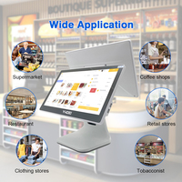 Terminal de point de vente tout-en-un de haute qualité à double écran, caisse enregistreuse Windows, écran tactile 15,6 pouces