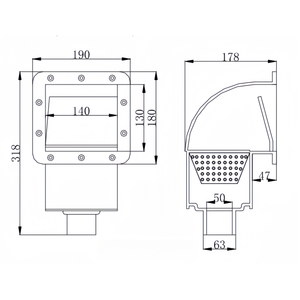 عالية الجودة المحمولة عبس مقشدة مربع 2-2.9 قدم ارتفاع سلم> قدرة 100-200 لتر توريد المصنع مباشرة لحمام السباحة الأسرة - Product Image 6