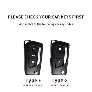 Étui de protection pour clé de voiture en cuir pour Toyota RAV4 Levin Camry Reiz Highlander Corolla Yaris Verso Avensis <span class=keywords><strong>Aygo</strong></span> <span class=keywords><strong>Coque</strong></span> de clé de voiture à distance - Product Image 4