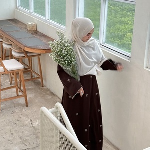 Loriya EID nida thêu abaya khiêm tốn Dubai của phụ nữ Dresses islamic quần áo thanh lịch mùa Hè đóng abaya phụ nữ hồi giáo Ăn mặc - Product Image 1