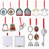 Ornement photo de Noël vierge en métal, formes variées, porte-clés à suspendre pour sapin de Noël, cadre photo personnalisé, décorations de fêtes, vente en gros