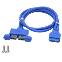 Kabel Hub Motherboard Dual USB 3.0 A Female ke IDC 20 Pin Female untuk Casing Komputer