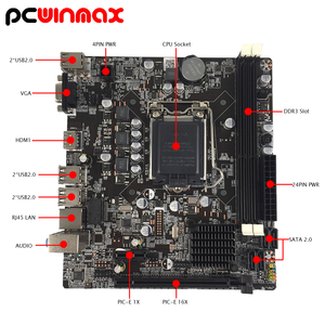 PCWINMAX 프로세서 마더보드 콤보 LGA 1155 H61 칩셋 마더보드 i5-3470 쿼드 코어 CPU 16GB <span class=keywords><strong>DDR3</strong></span> RAM 키트 - Product Image 2
