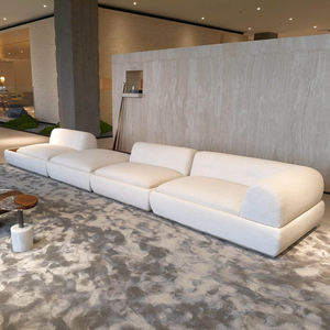 Meubles de luxe modernes de Foshan, canapé modulaire de haute qualité pour salon, nouveau design, ensemble de canapés confortables en cuir et tissu - Product Image 2