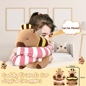 Peluche de Capibara Personalizado de 30 cm, Animales de Peluche <span class=keywords><strong>Kawaii</strong></span> con Disfraz de Abeja, Muñeco de Peluche Suave y Adorable para Niñas y Niños - Product Image 4