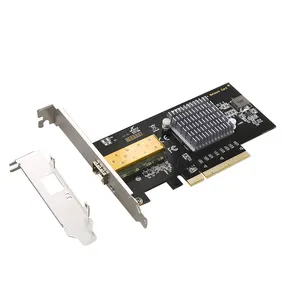 Kartu Jaringan Serat Intel 82599 Chipset 10G Port Tunggal SFP Lan Kartu PCI Express X 8 dengan Braket Profil Rendah