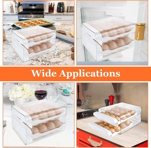 Practical Family <b>Egg</b> Storage Box Wholesale Household Double <b>Egg</b> Storage Rack in Kitchen - Product Image 5